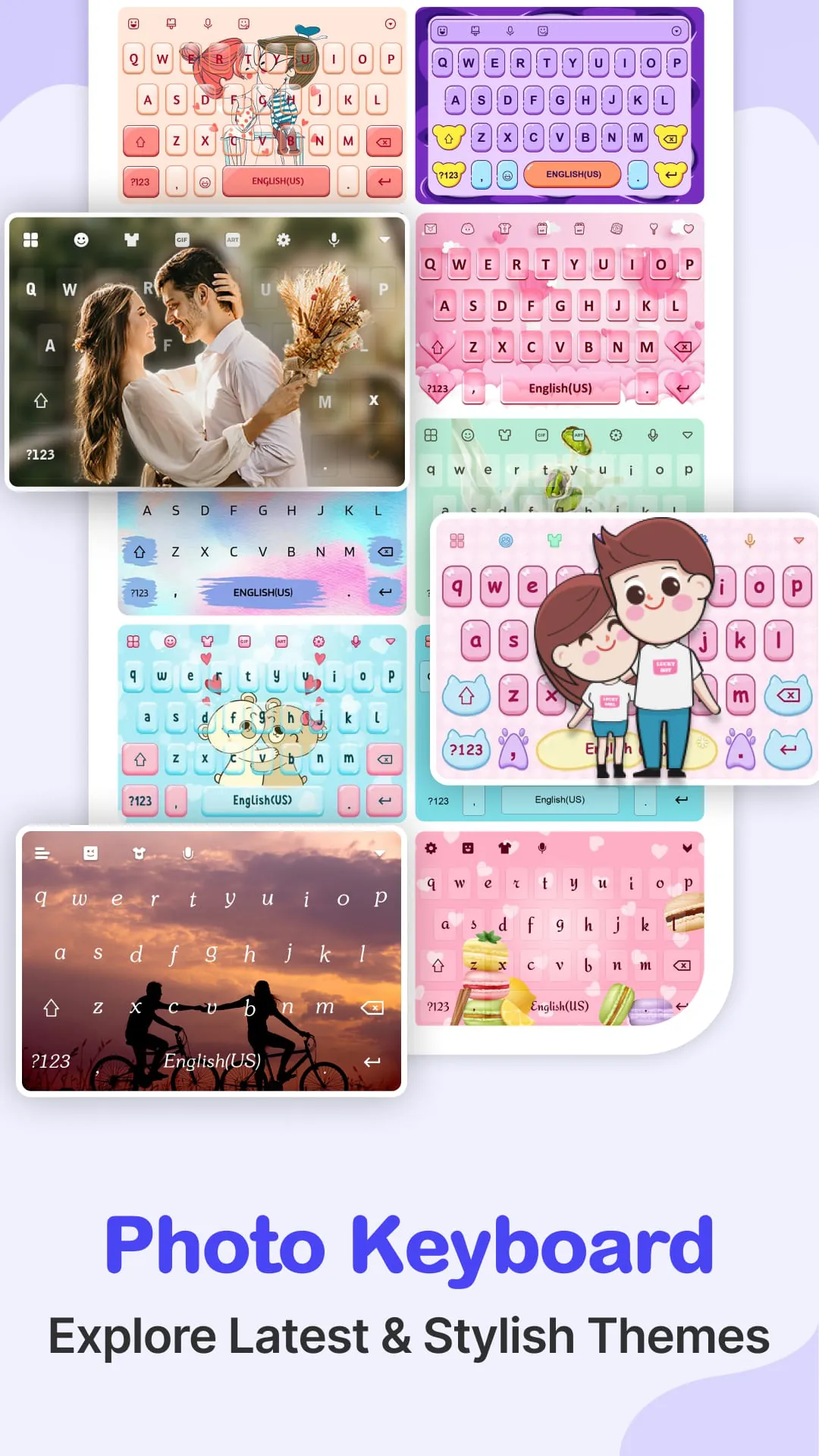 Photo Keyboard themes, Font