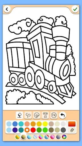 Train game: coloring book.