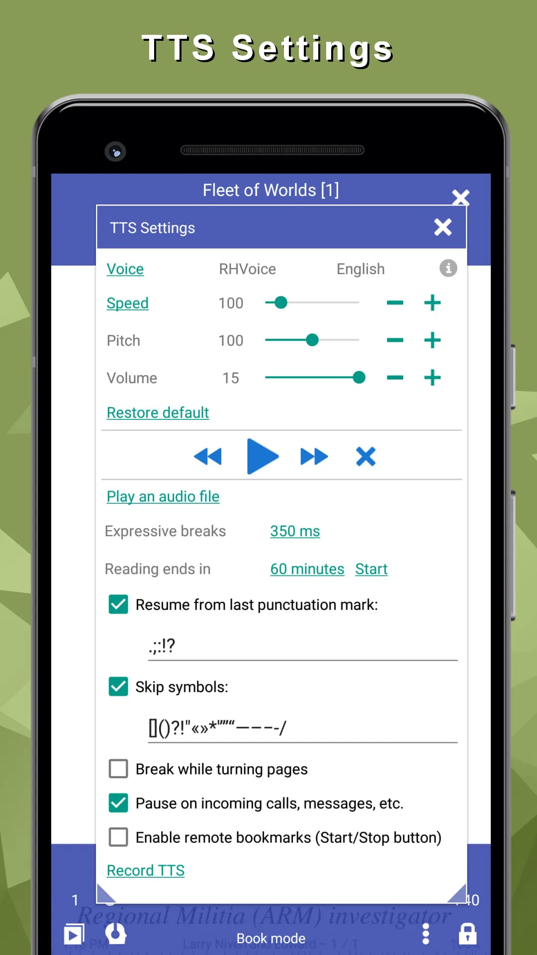 TTS Reader: reads aloud books