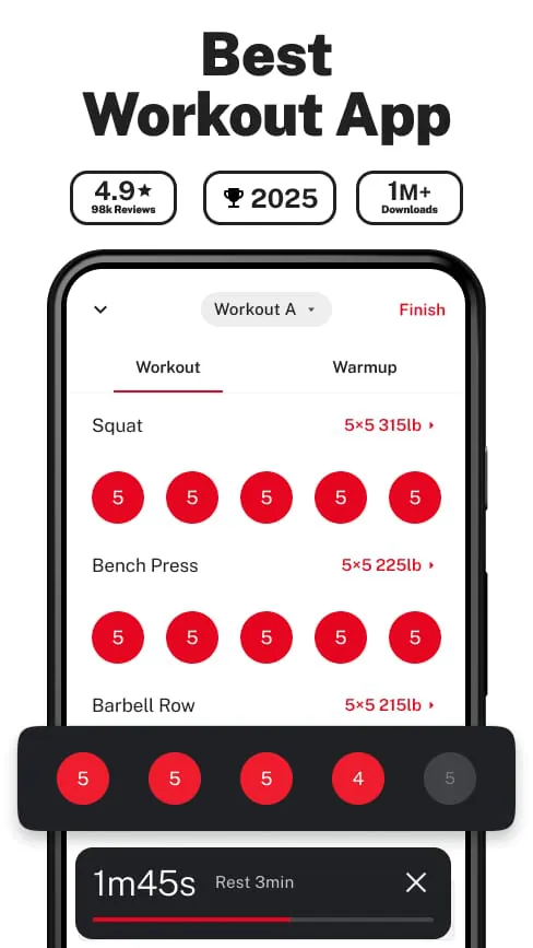 StrongLifts Weight Lifting Log