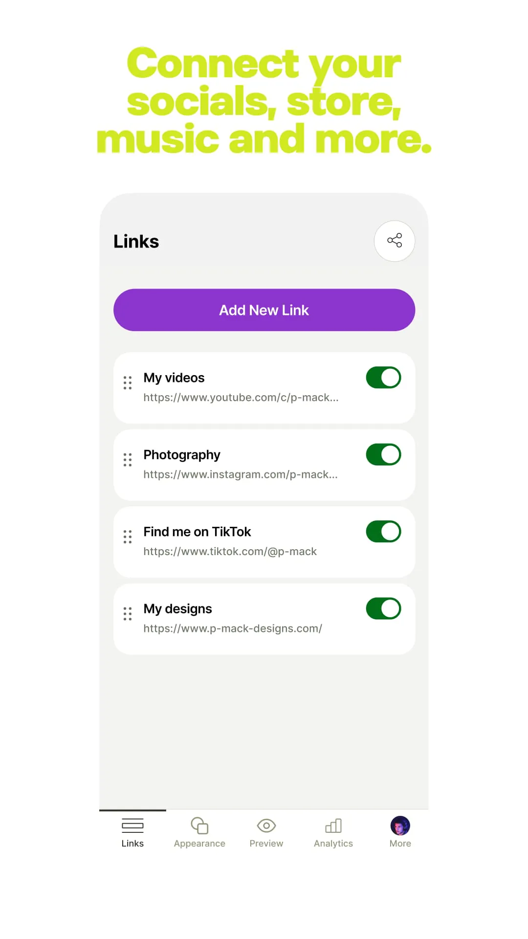 Linktree: Link in bio creator