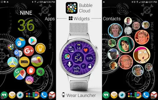 Bubble Cloud Wear OS Launcher