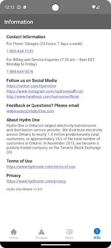 Hydro One Mobile App