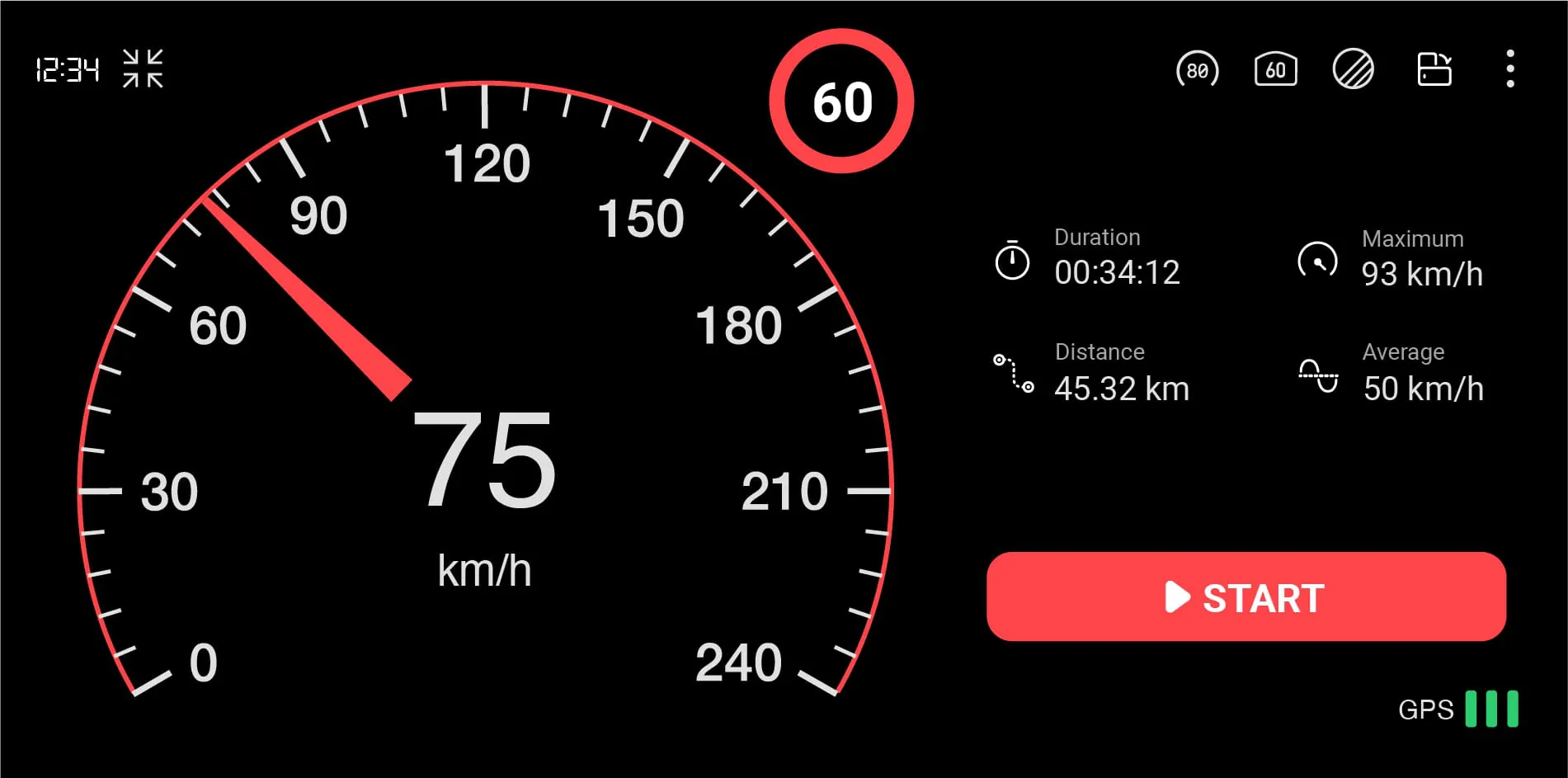 GPS Speedometer : Odometer HUD