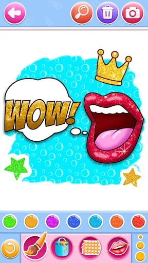 Glitter lips coloring game