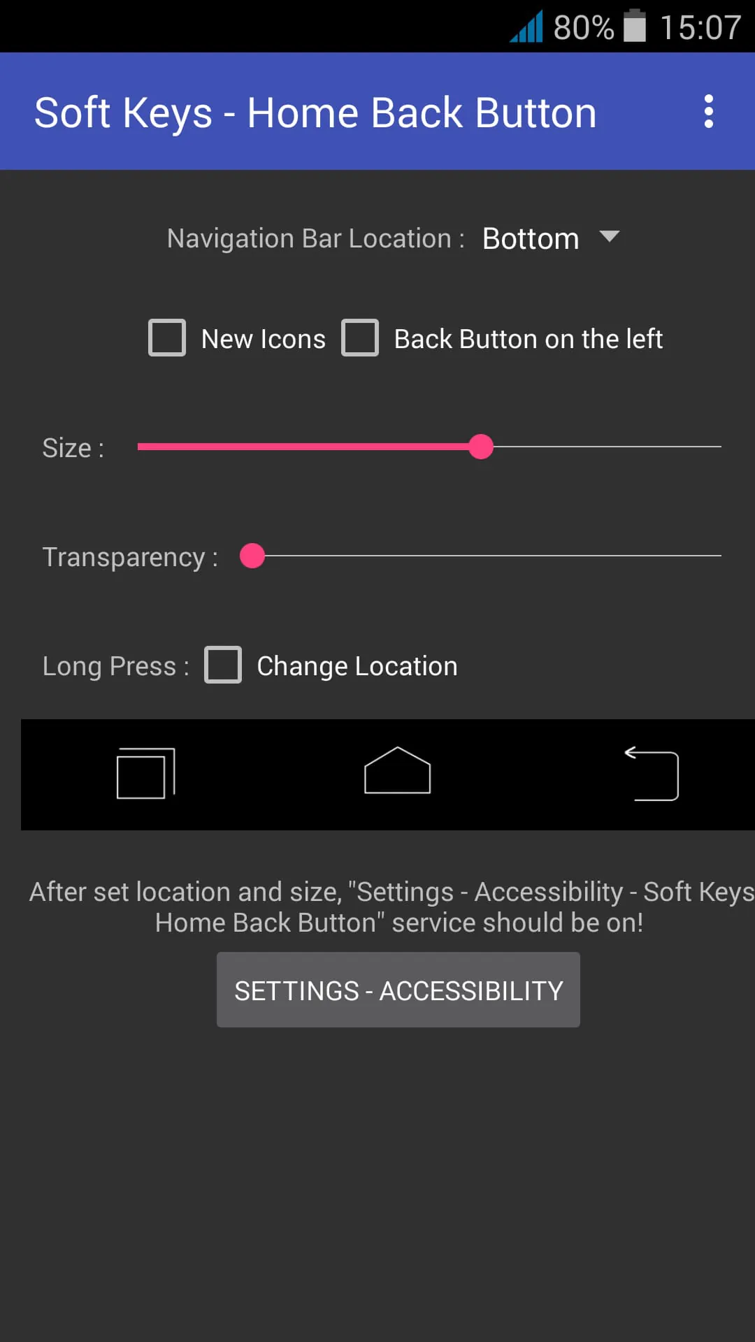Soft Keys - Home Back Button