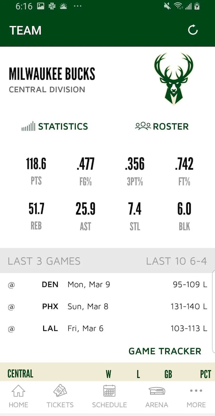 Bucks & Fiserv Forum App