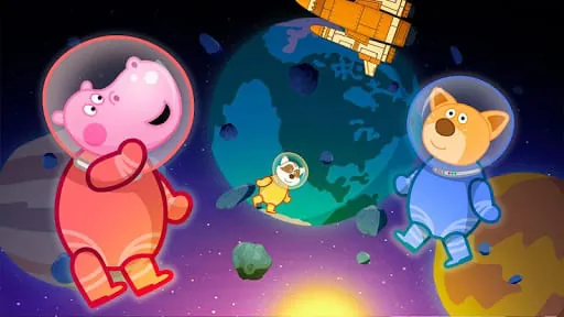 Space for kids. Adventure game