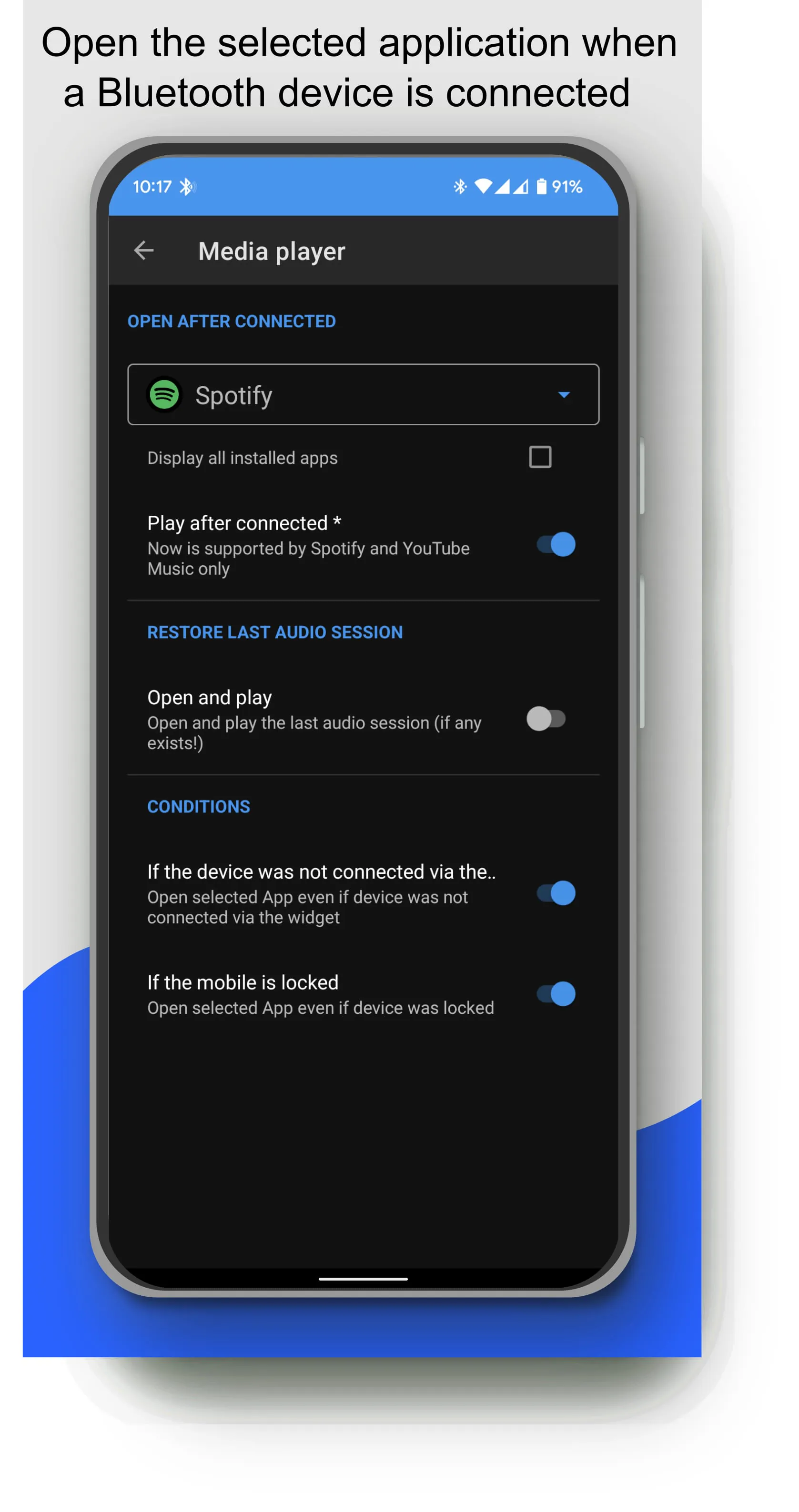 Bluetooth Audio Connect Widget