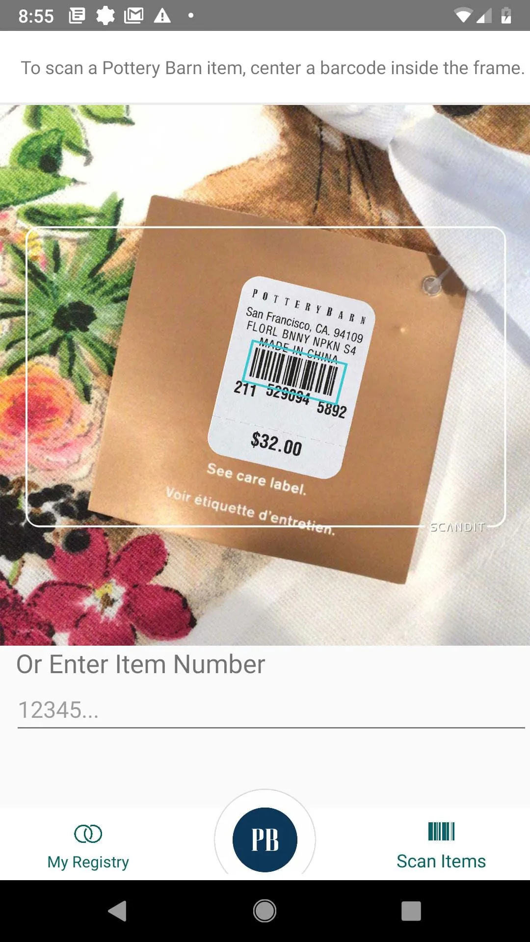 Pottery Barn Wedding Registry