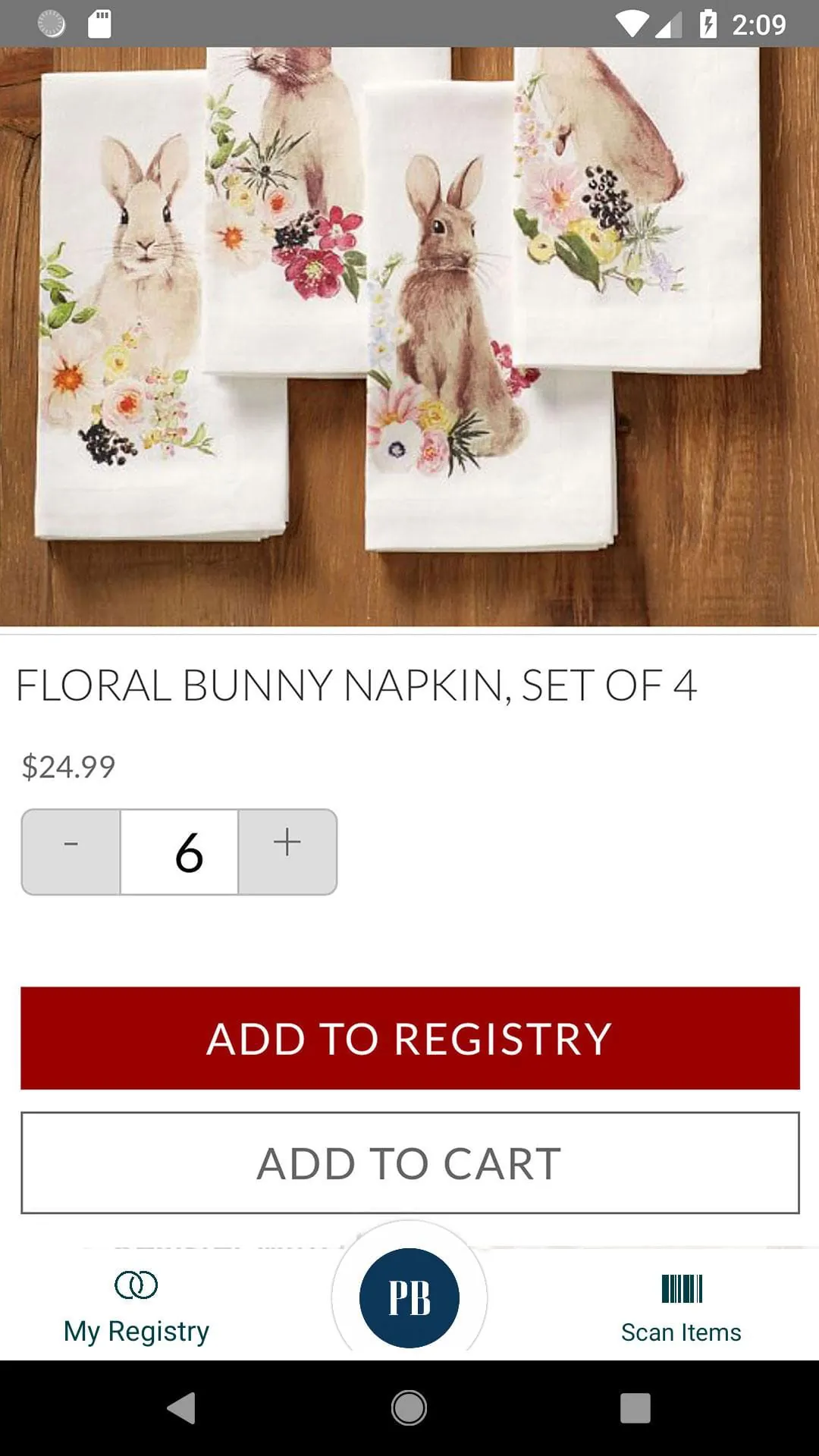 Pottery Barn Wedding Registry