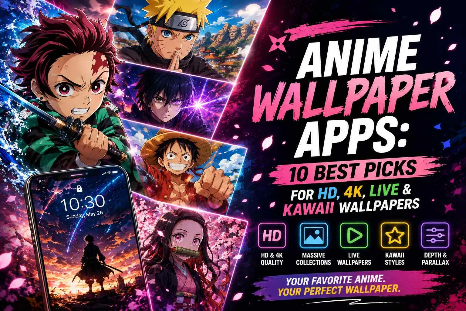 Anime Wallpaper Apps: 10 Best Picks for HD, 4K, Live & Kawaii Wallpapers