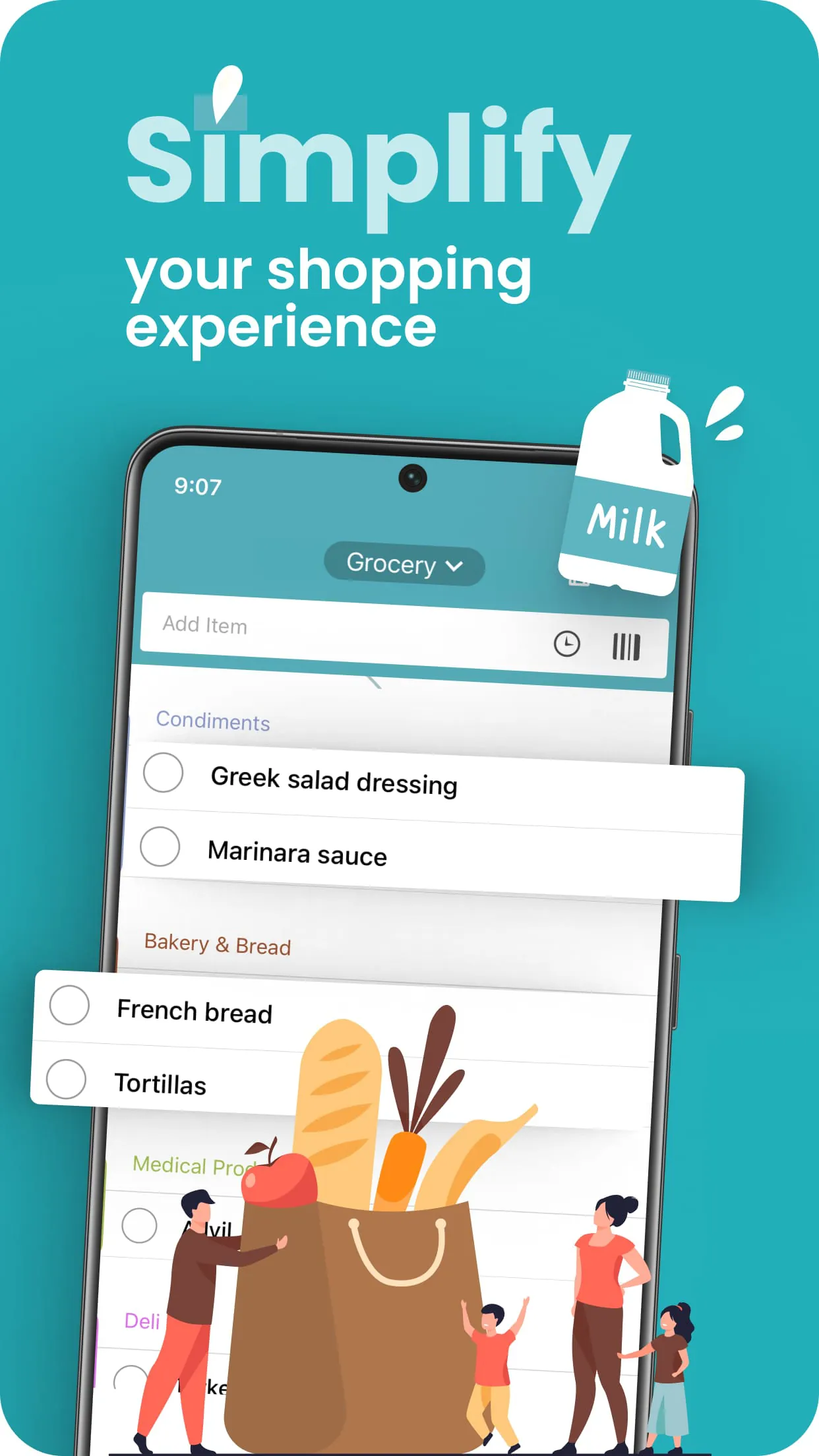 Grocery List App - Out of Milk