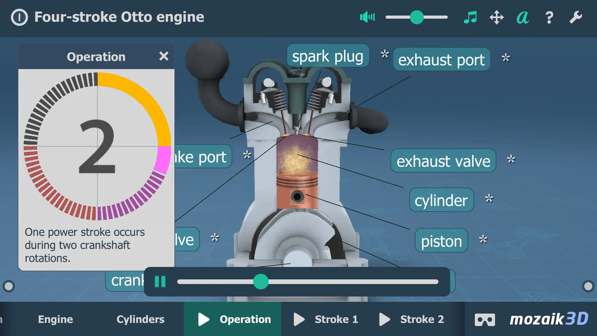 Four-stroke Otto engine 3D