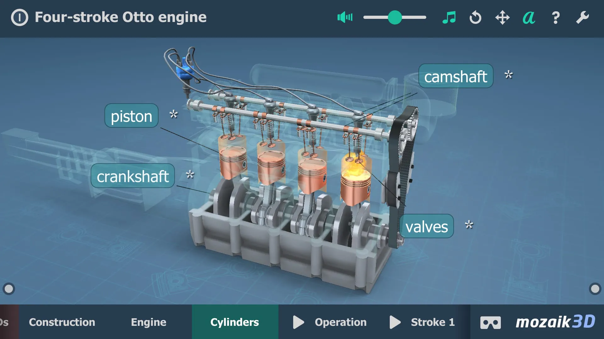 Four-stroke Otto engine 3D