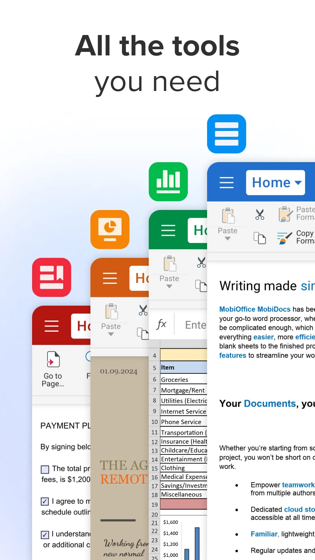 MobiOffice: Word, Sheets, PDF