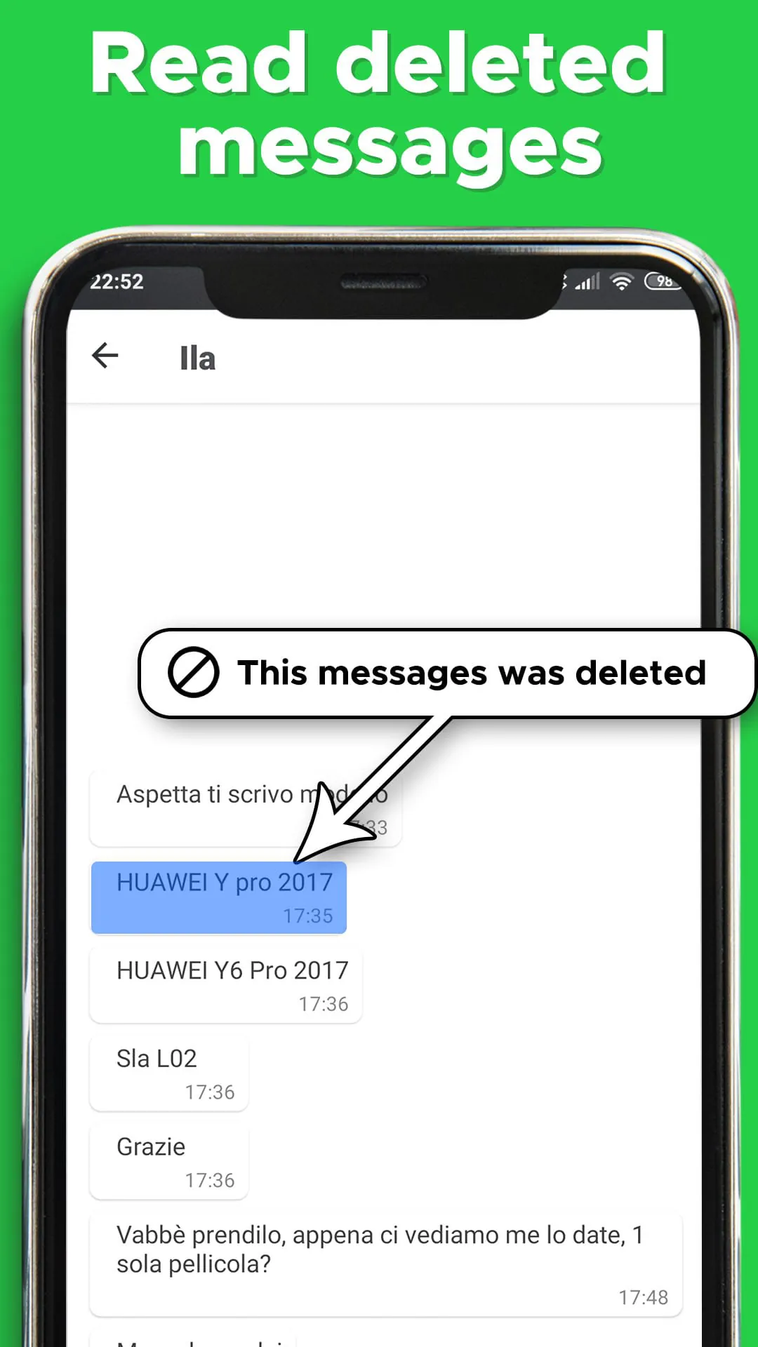 Recover delete messages ChatSv
