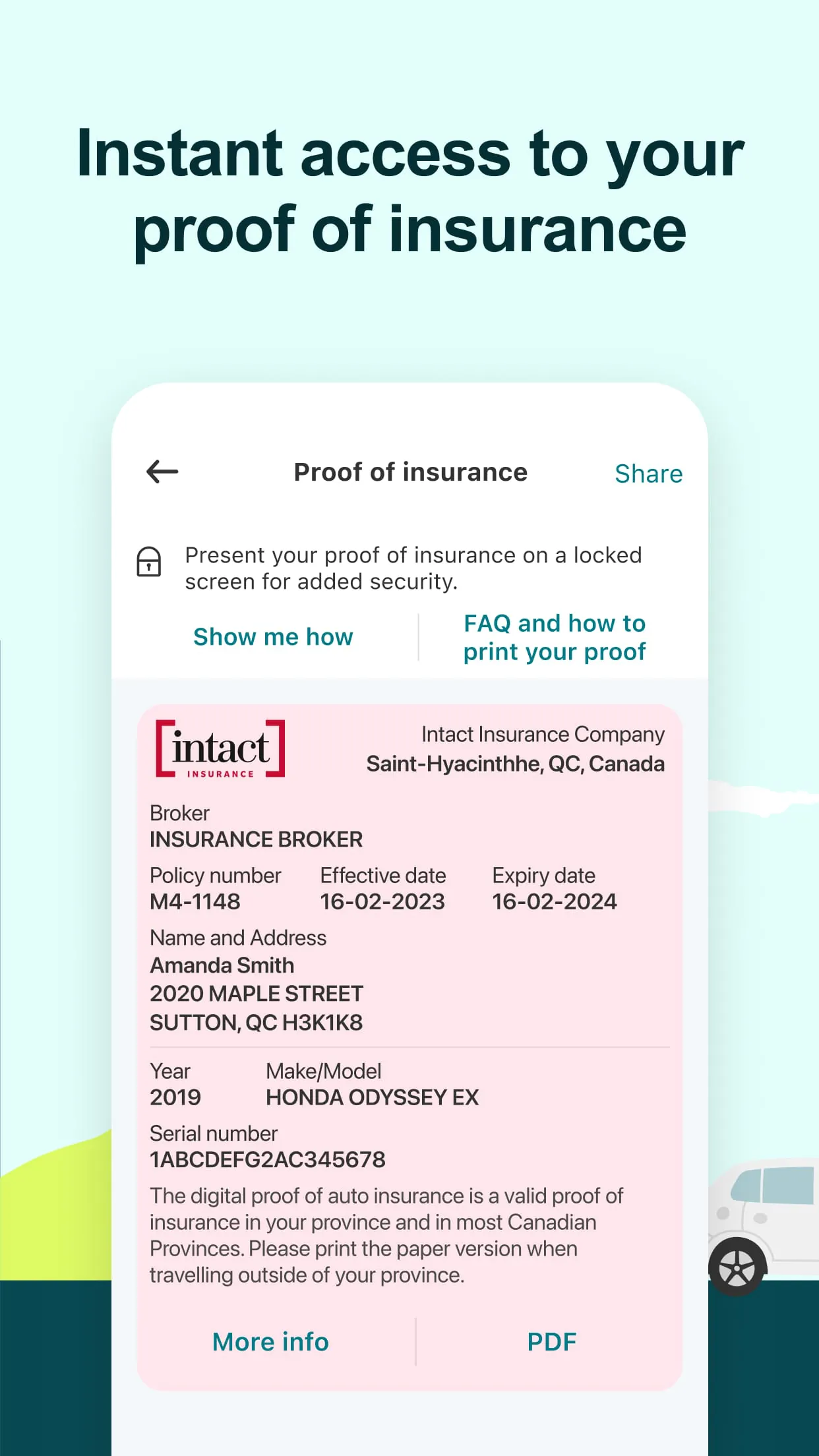 Intact Insurance: Mobile app