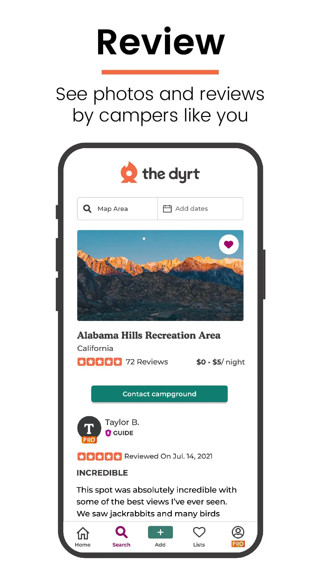 The Dyrt: Tent & RV Camping