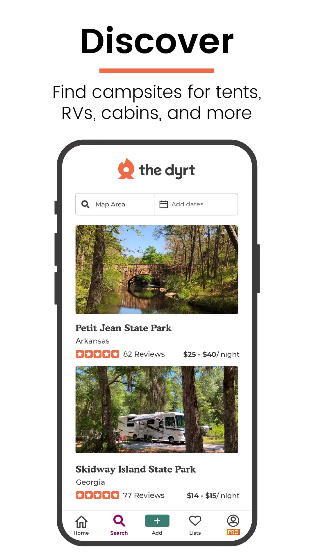 The Dyrt: Tent & RV Camping