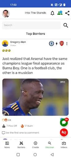 Into The Stands Football App