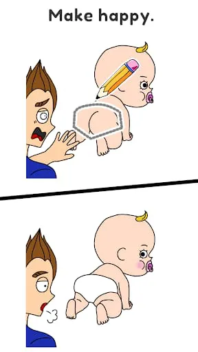 Draw Happy Baby : Puzzle Game