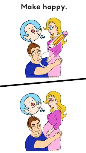 Draw Happy Baby : Puzzle Game