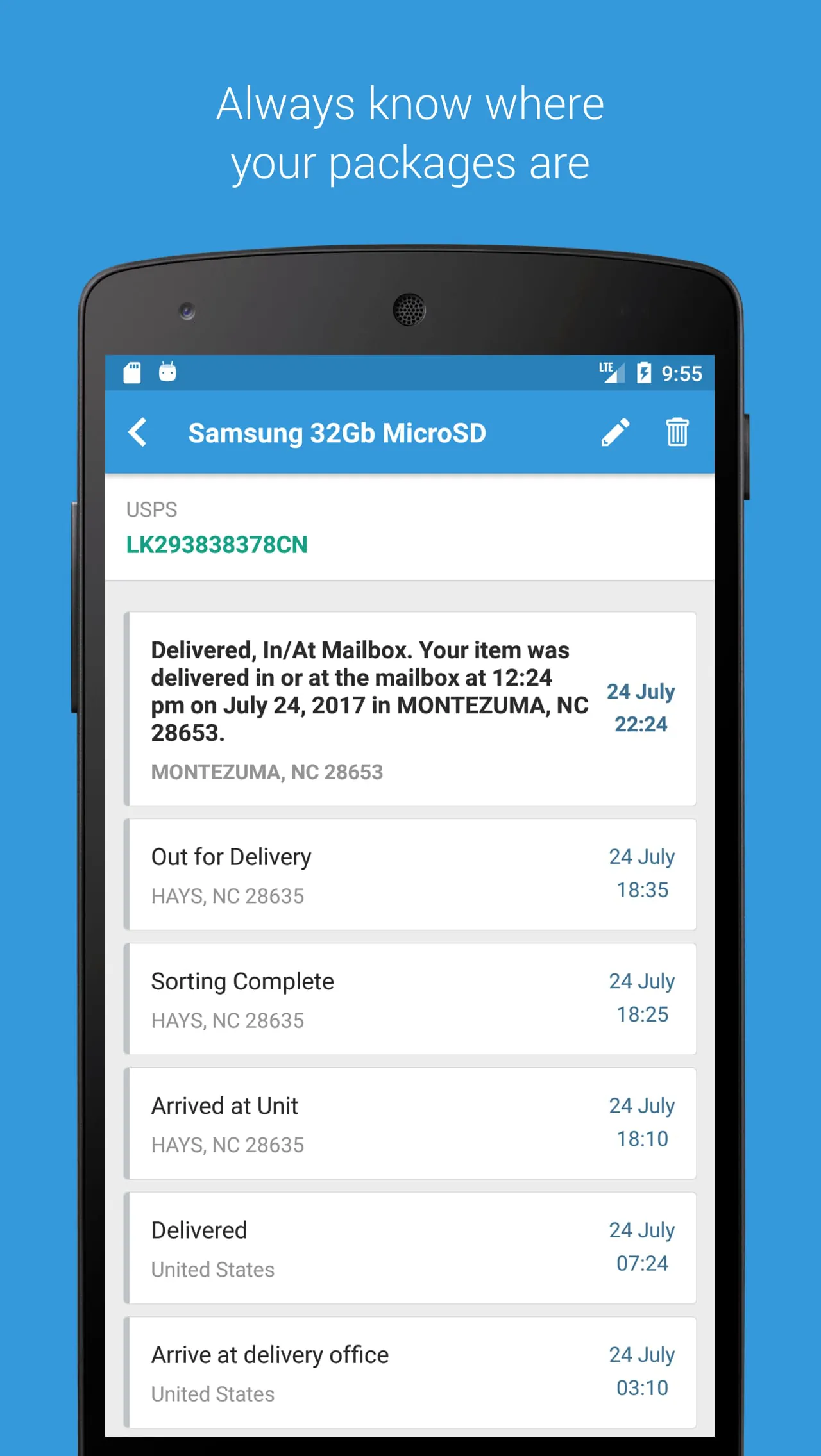 Parcels: Track Online Orders