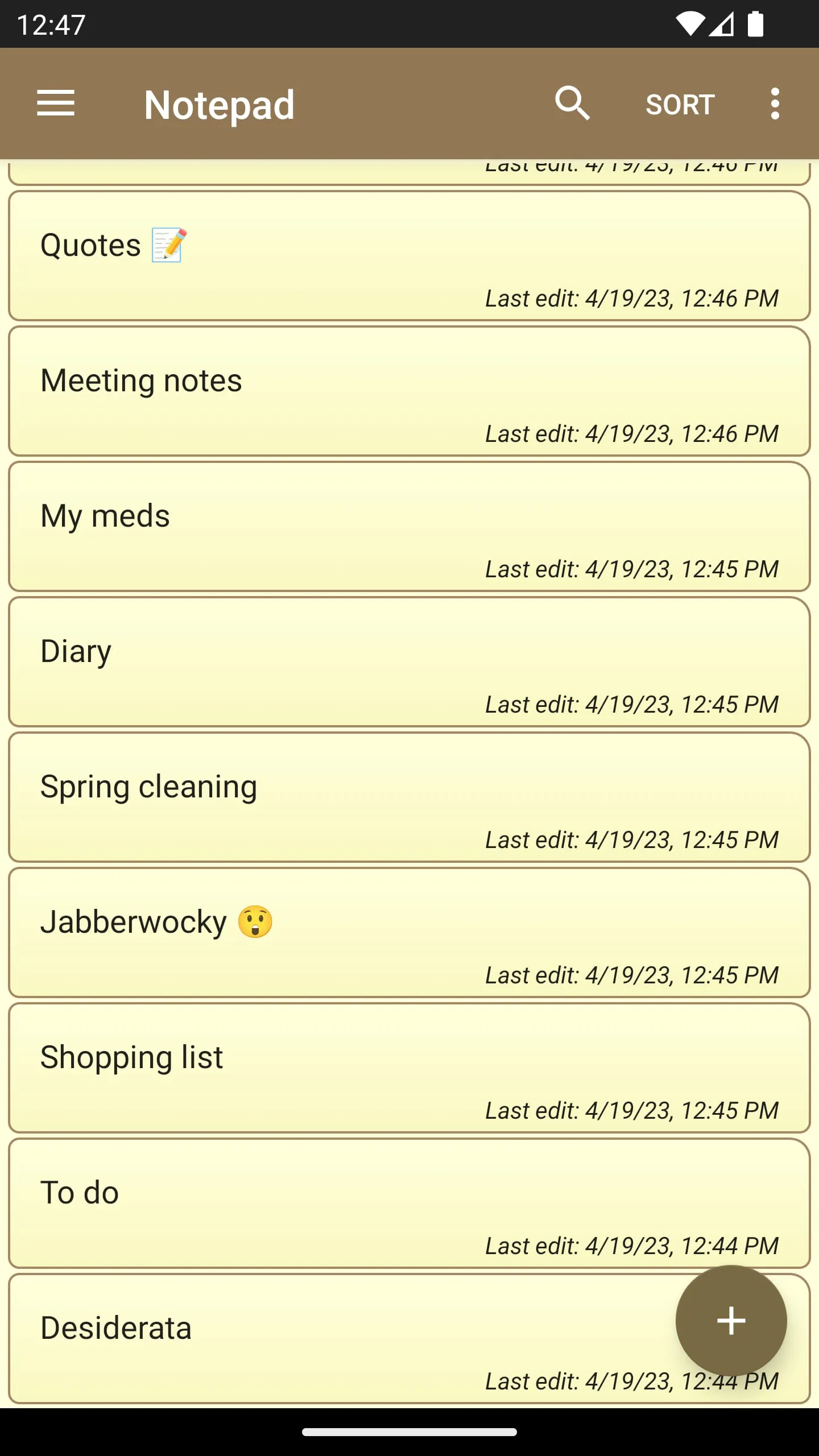 Notepad - simple notes
