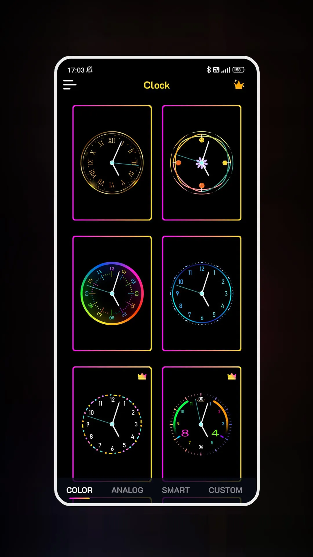 Neon Clock Wallpaper