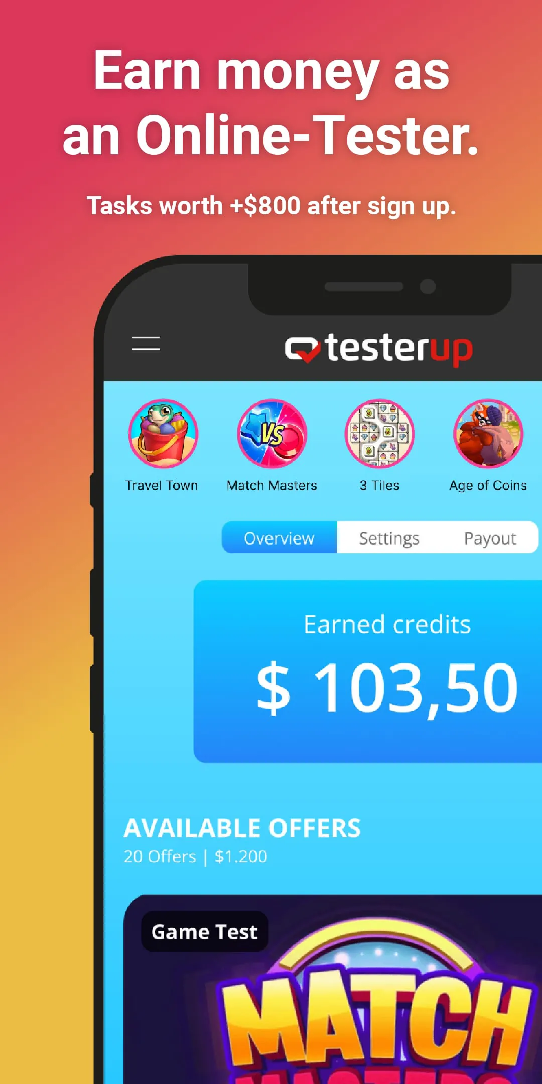 testerup - earn money
