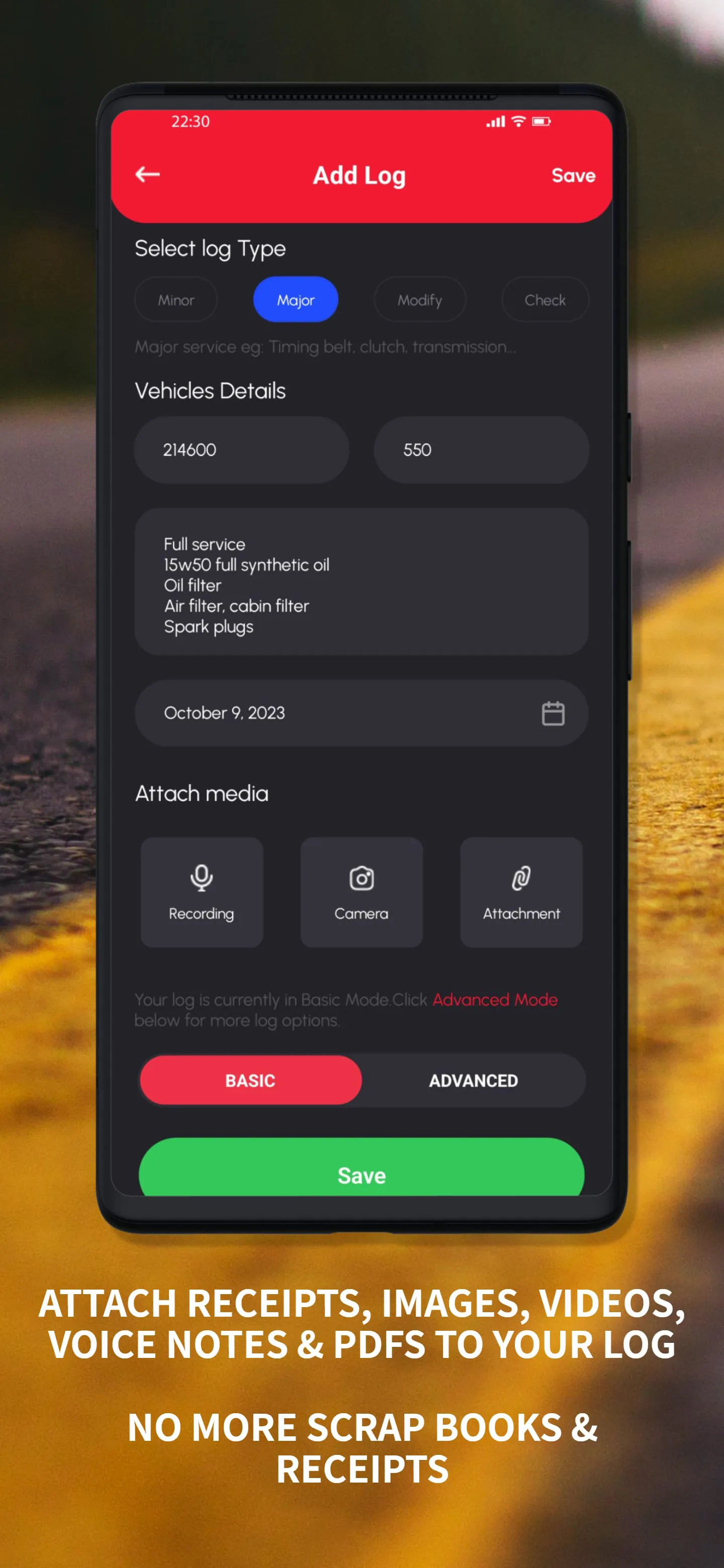 Loggy: Car maintenance log app