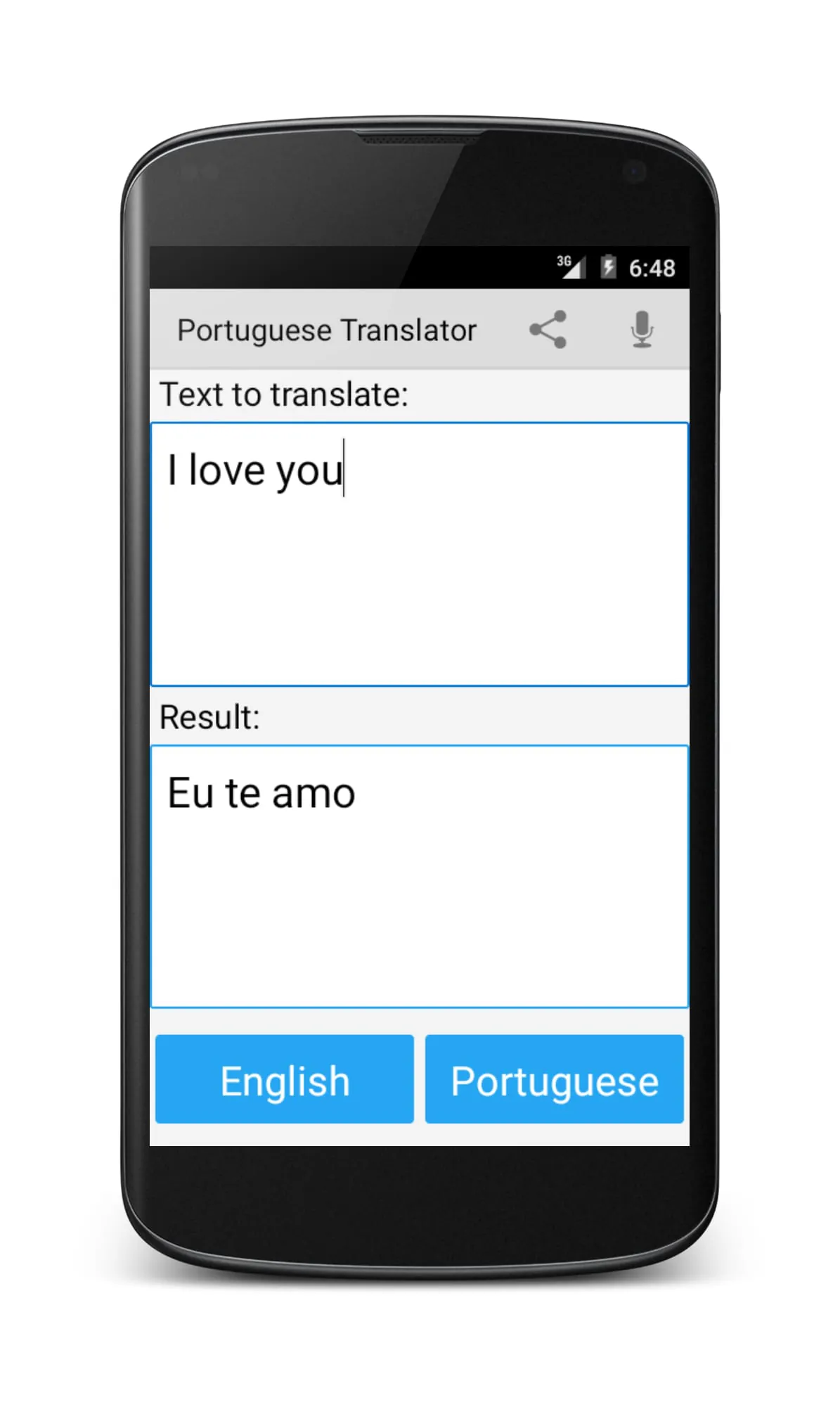 Portuguese English Translator