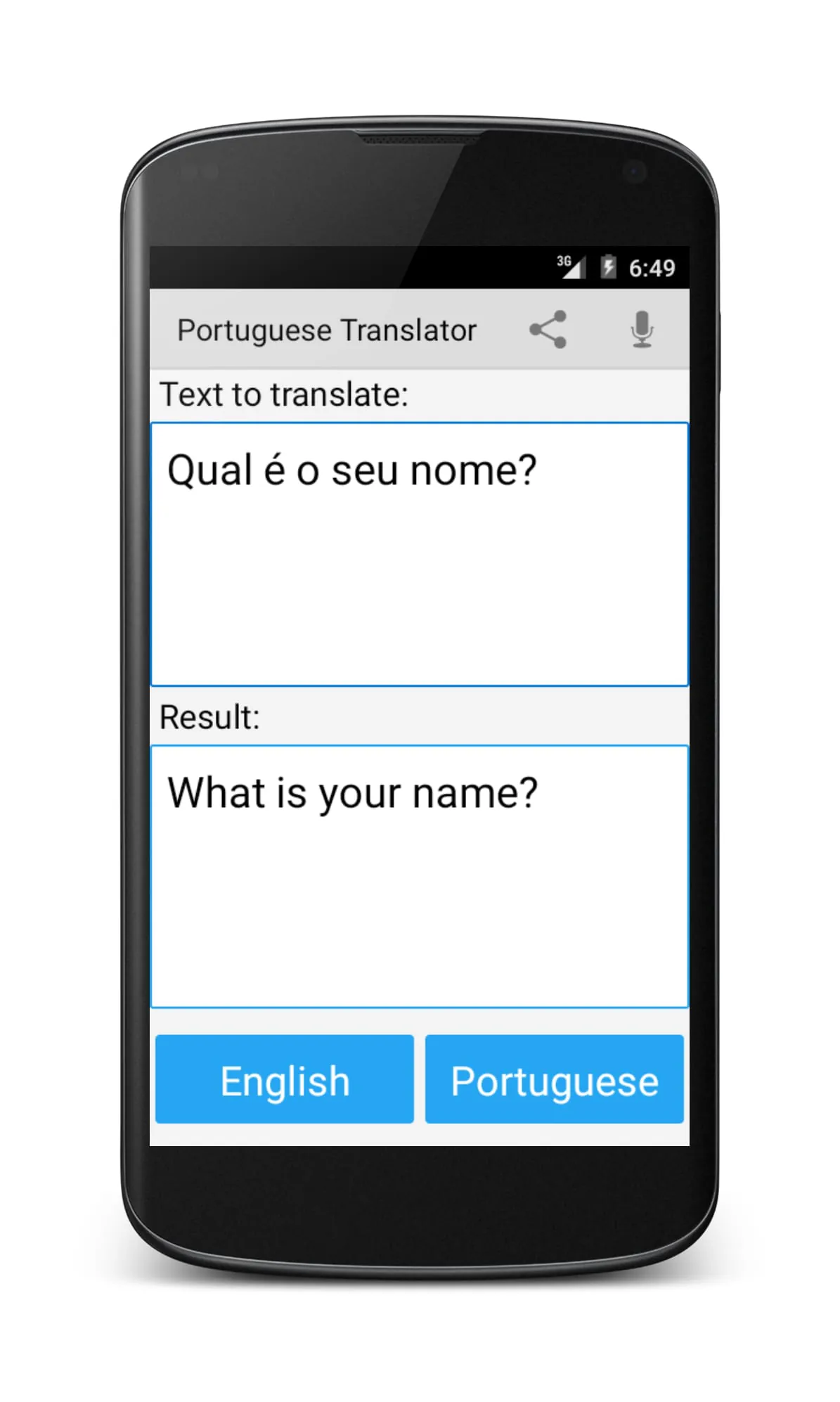 Portuguese English Translator
