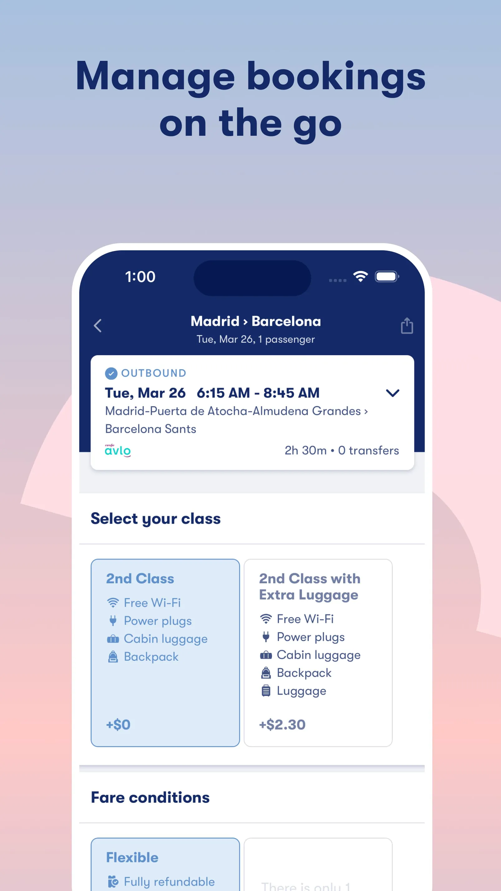 Omio: Train and bus travel app