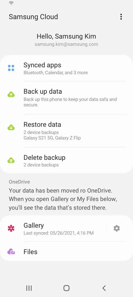 Samsung Cloud for Wear OS