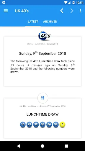 UK 49's | Lunchtime | Teatime