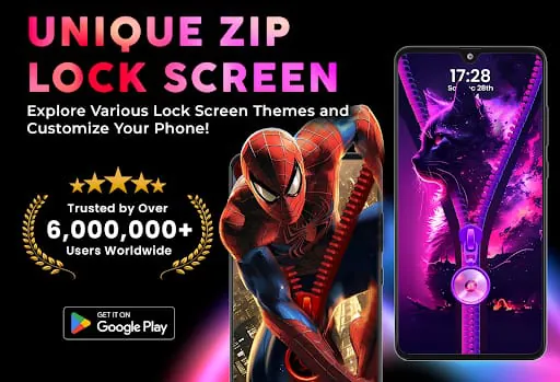 Zipper Lock Screen - Zip Lock