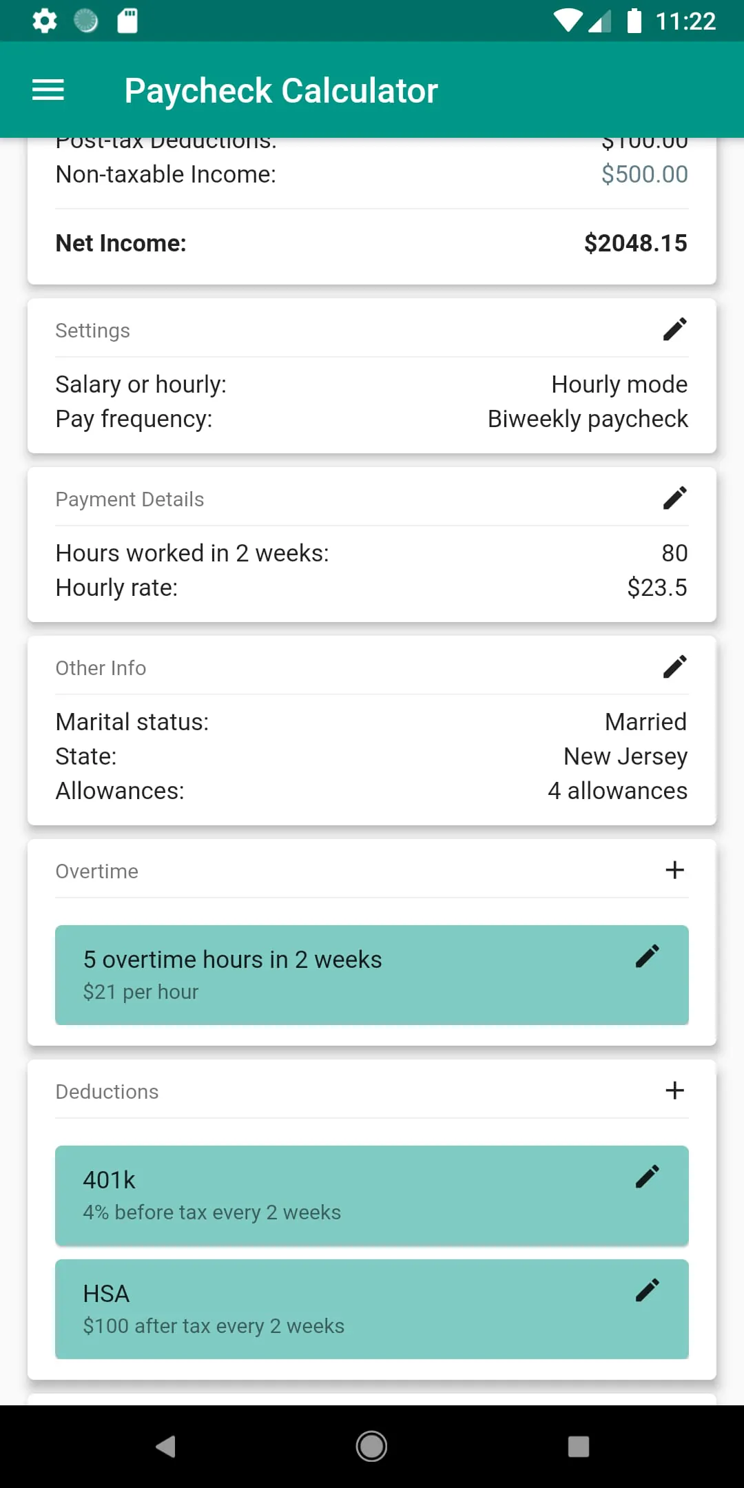 Paycheck Calculator (US)