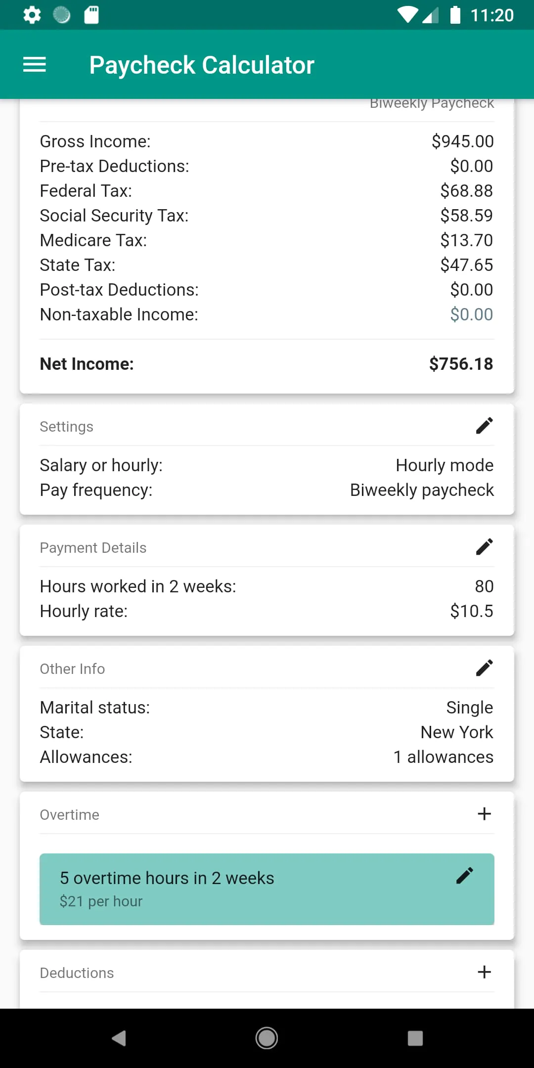 Paycheck Calculator (US)