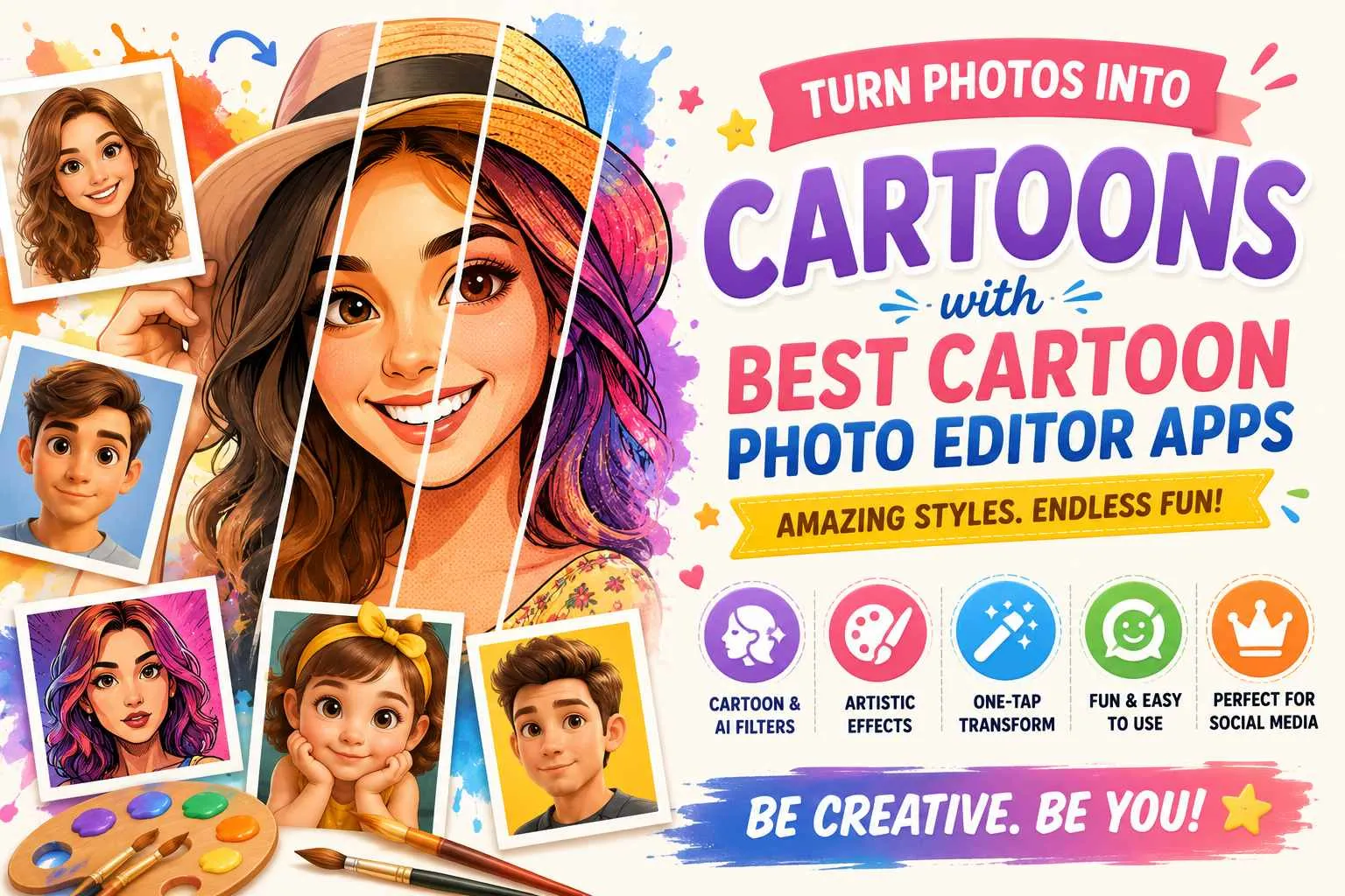Turn Photos Into Cartoons with Best Cartoon Photo Editor Apps
