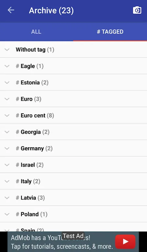 Coinoscope: Coin identifier