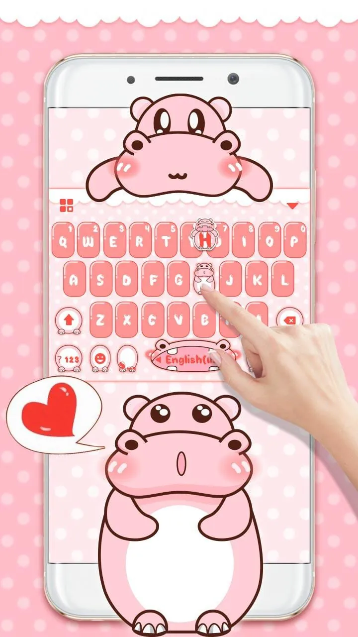 Pink Cute Hippo Theme