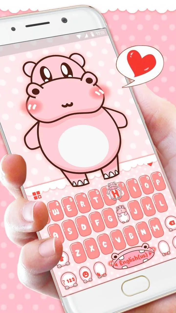Pink Cute Hippo Theme