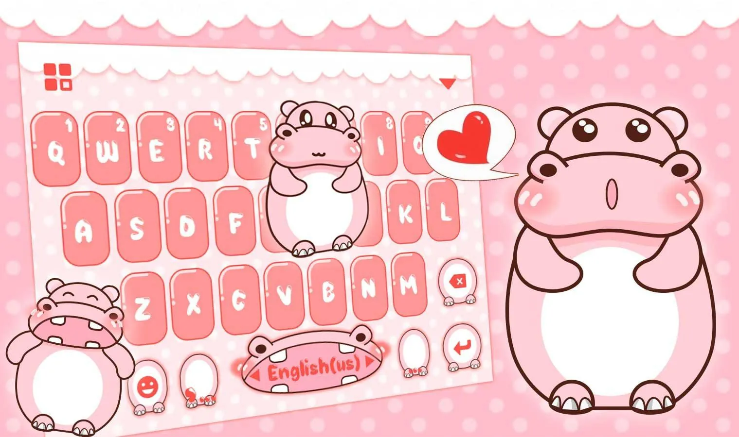 Pink Cute Hippo Theme