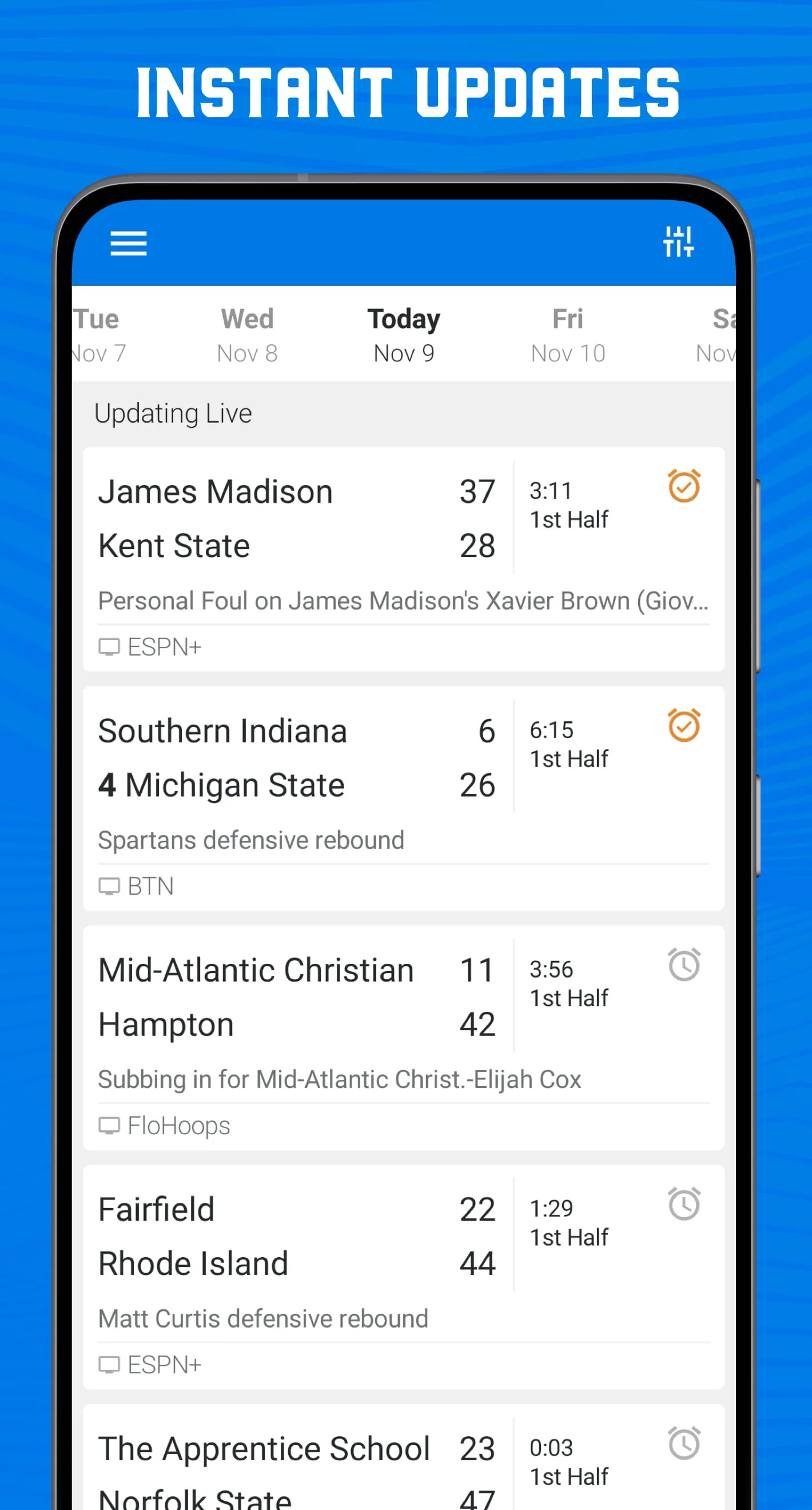 Scores App: College Basketball