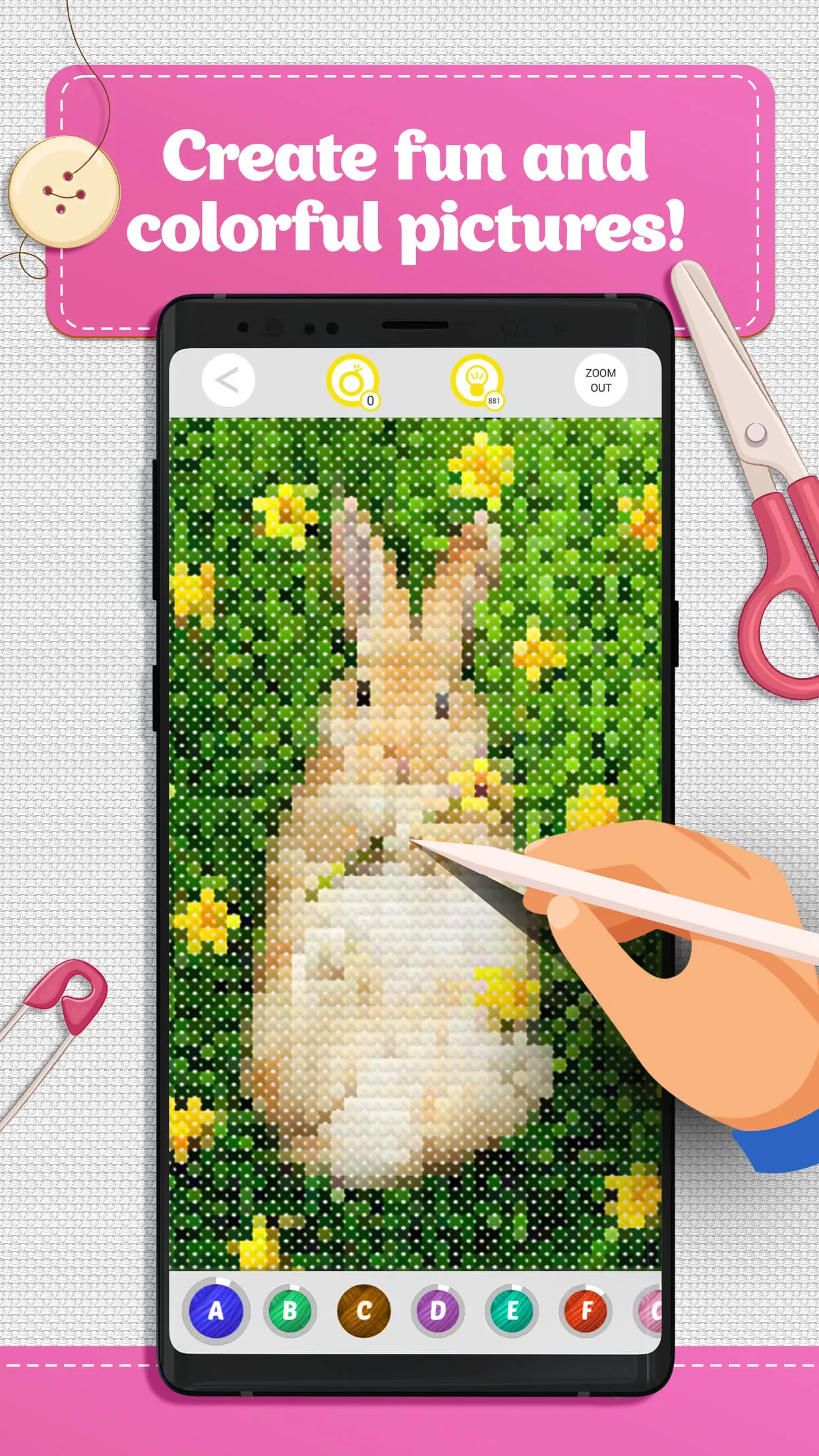 Cross Stitch Coloring Art