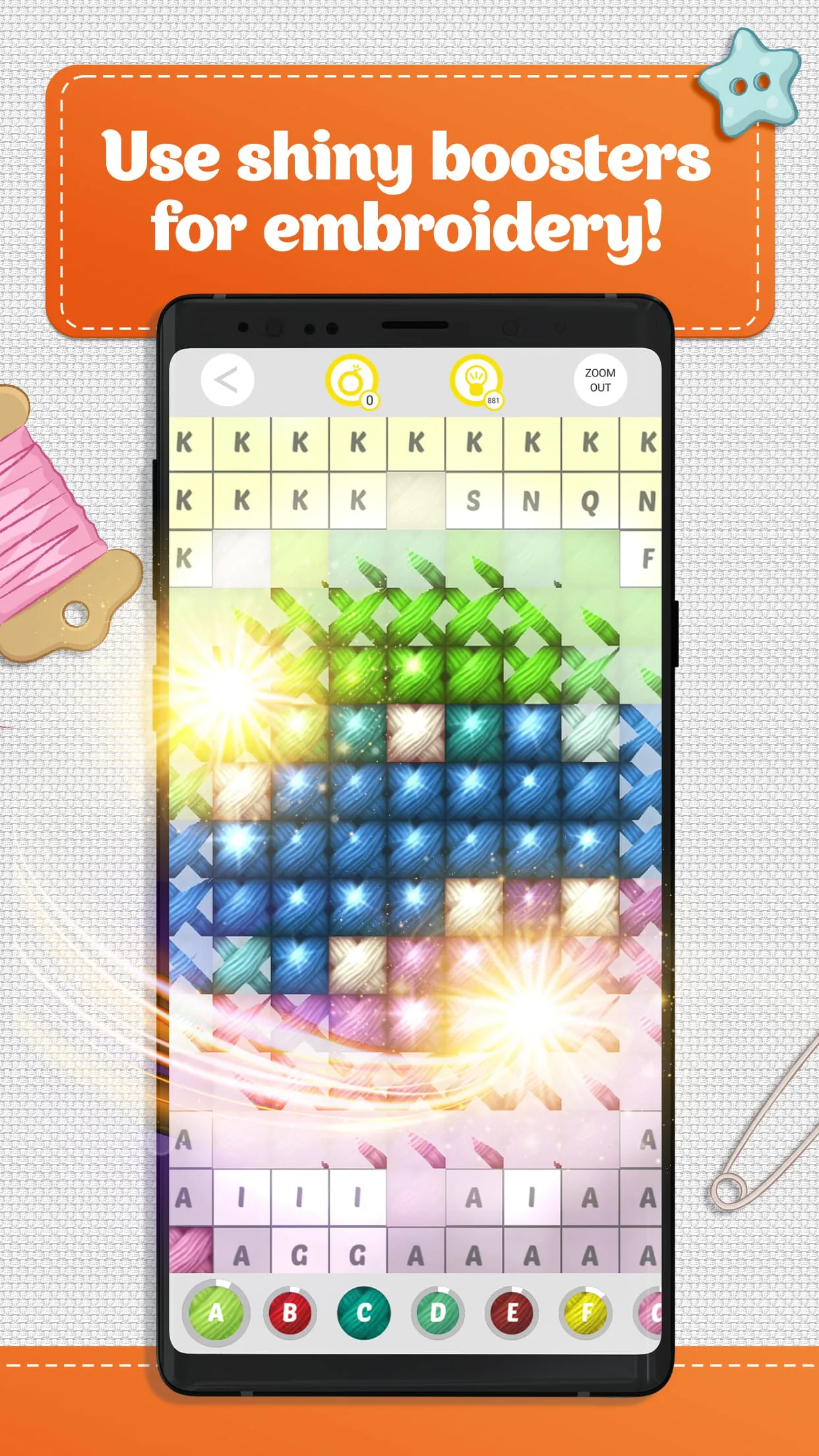 Cross Stitch Coloring Art