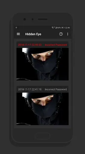 Hidden Eye - intruder selfie