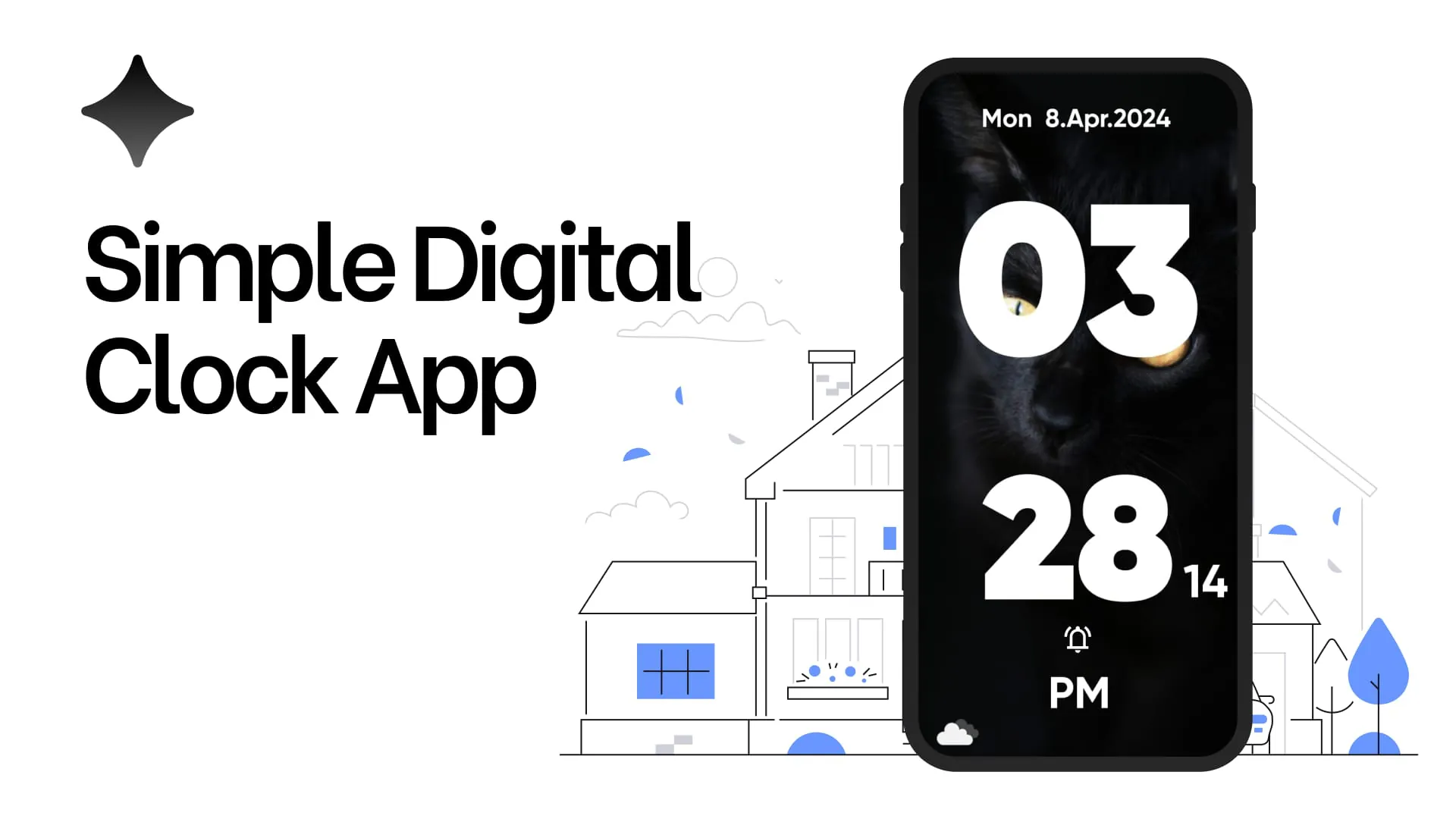 Huge Digital Clock Widget
